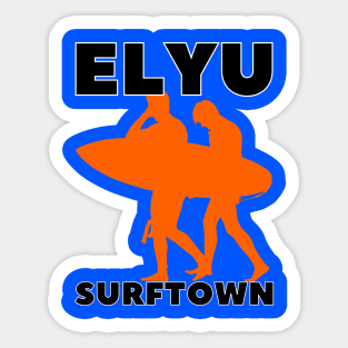 ELYU SURFTOWN - FRIENDS GOING FOR A SURF Sticker